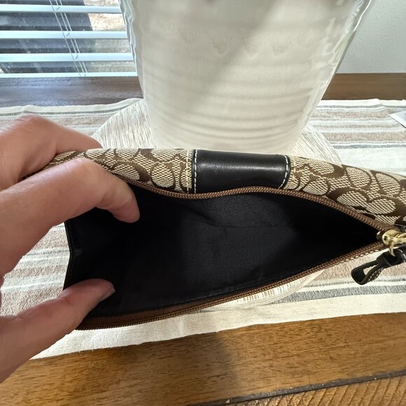 COACH VINTAGE TRIFOLD CHECKBOOK WALLET & INSERT MONOGRAM CANVAS LEATHER - Picture 11 of 16